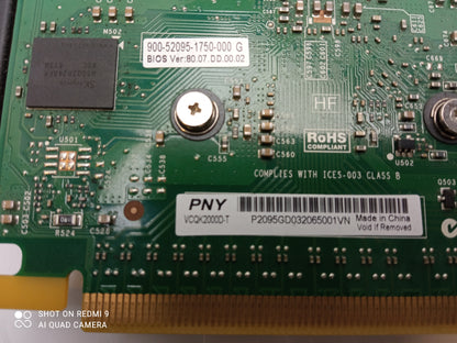 PNY Nvidia Quadro K2000D 2GB GDDR5 Video Graphics Card VCQK2000D-T