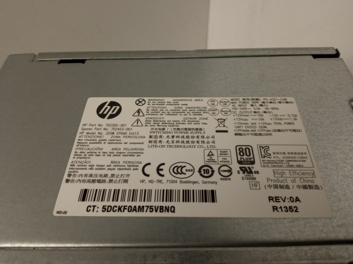 HP ProDesk 800 G1 Tower ATX 320W Power Supply Unit 702305-001