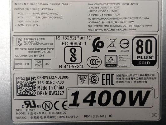 Dell Precision T7920 1400W Workstation Power Supply Unit 0W2J27
