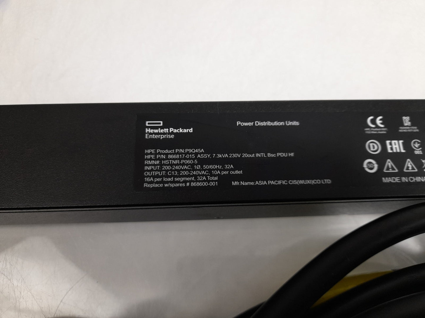 HPE P9Q45A 32A Power Distribution Unit PDU 20x C13 Outlets 866817-015