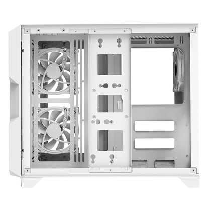 CiT Pro Android X Gaming Cube ATX Mid-Tower Dual Chamber White PC Computer Case