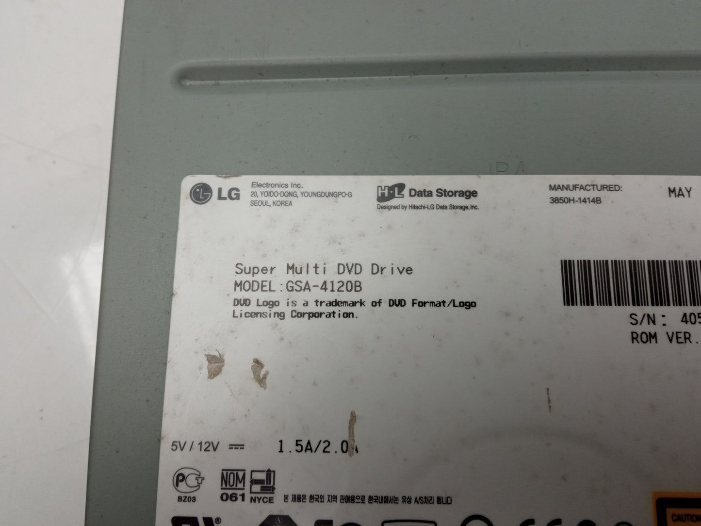 LG GSA-4120B Beige Super Multi 5.25" DVD Drive