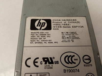 2x HP StorageWorks MSA20 400W Server Power Supply Unit 339596-501 406442-001