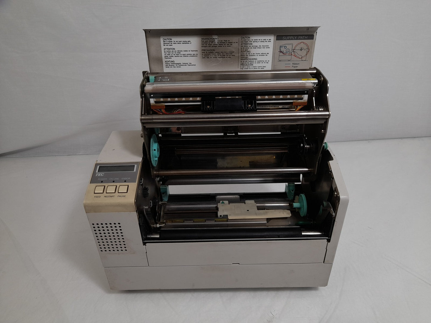 TEC B-852-TS12-QP Wide Industrial Label Printer - Missing Leaver Cover