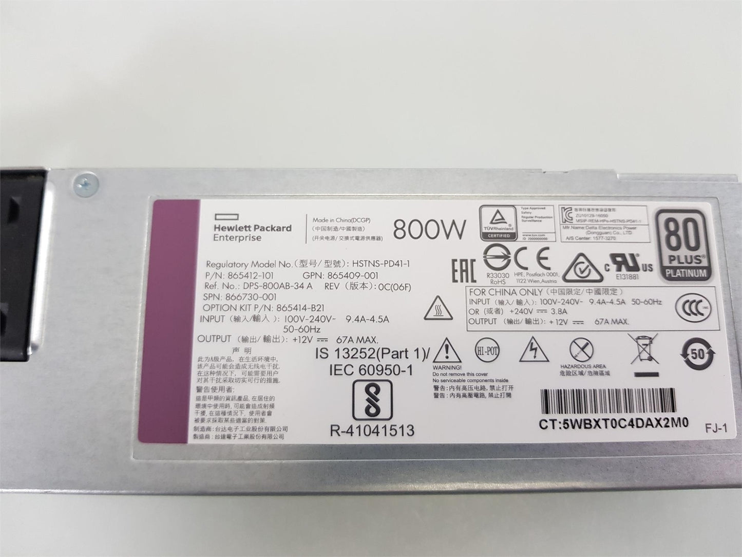 HP DL360 DL380 800W Server PSU Power Supply Unit 865412-101 866730-001