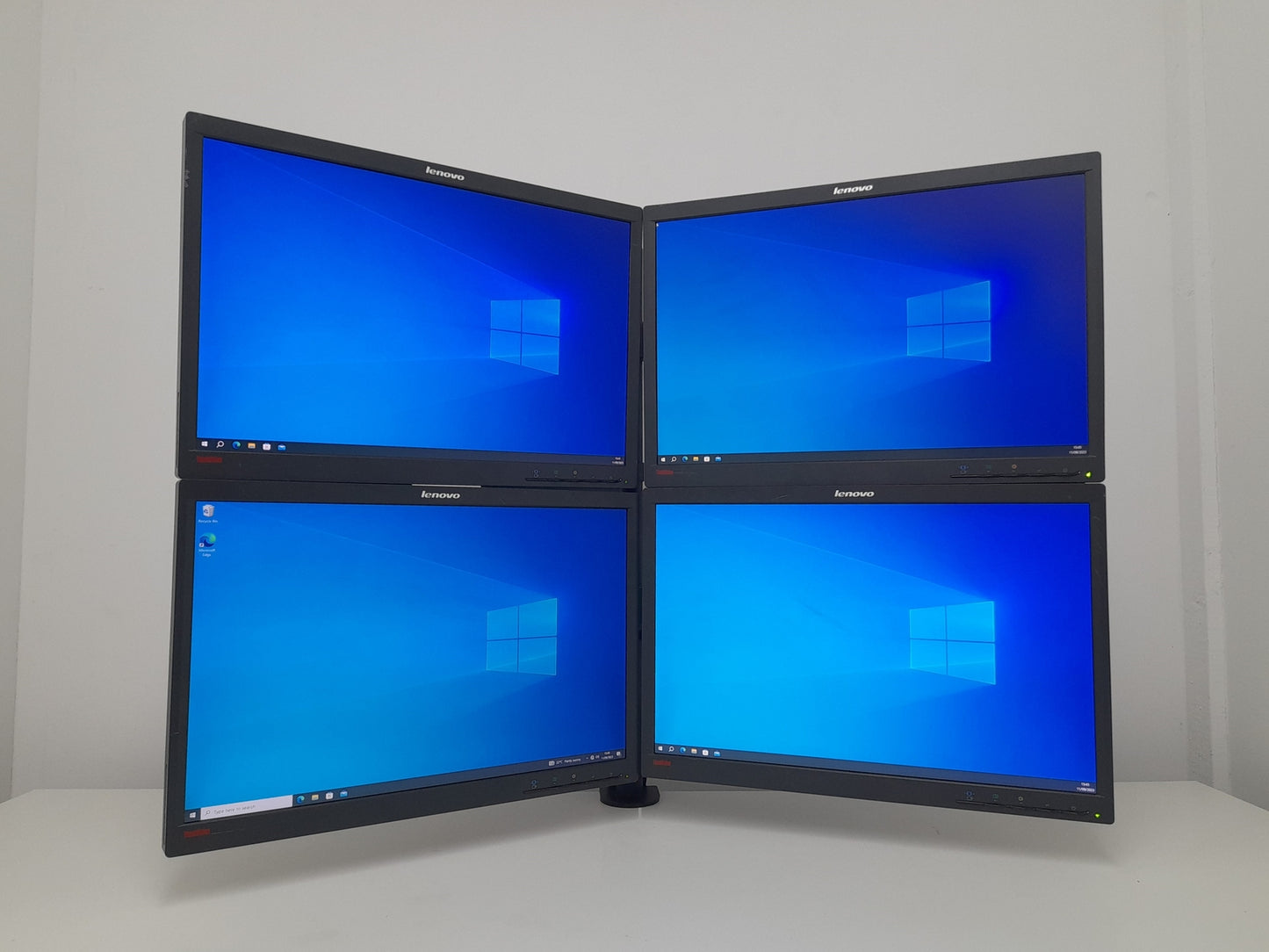 Quad Monitor Setup for Trading Gaming Home Office - 4 x 22in Monitors and Stand