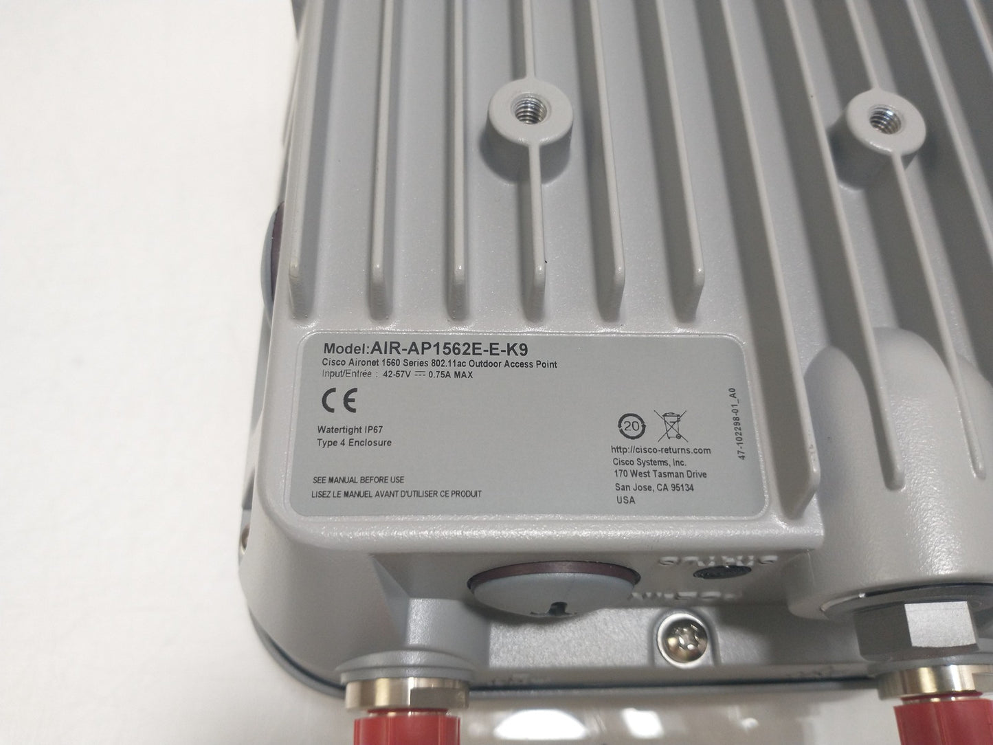 Cisco AIR-AP1562E-E-K9 802.11ac 2x2 MU-MIMO Wi-Fi Outdoor Wireless Access Point