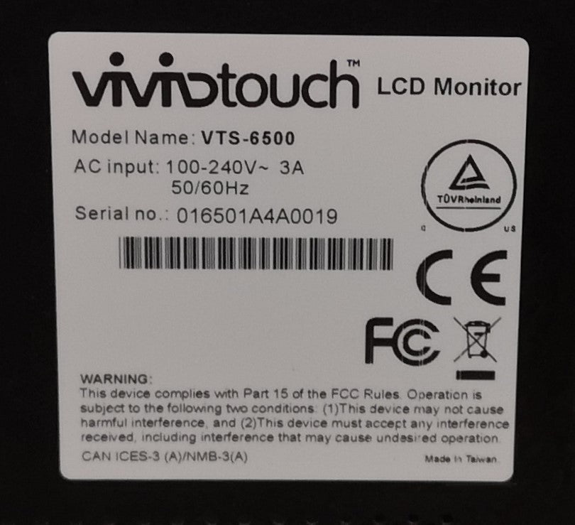 Vividtouch VTS-6500 65" 1080p Interactive Touch Screen Flat Panel Display