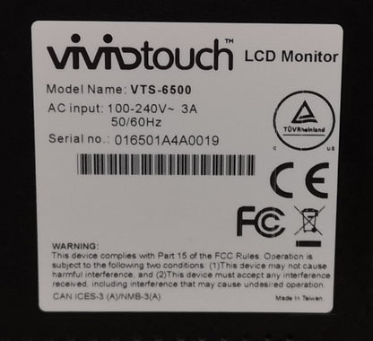 Vividtouch VTS-6500 65" 1080p Interactive Touch Screen Flat Panel Display
