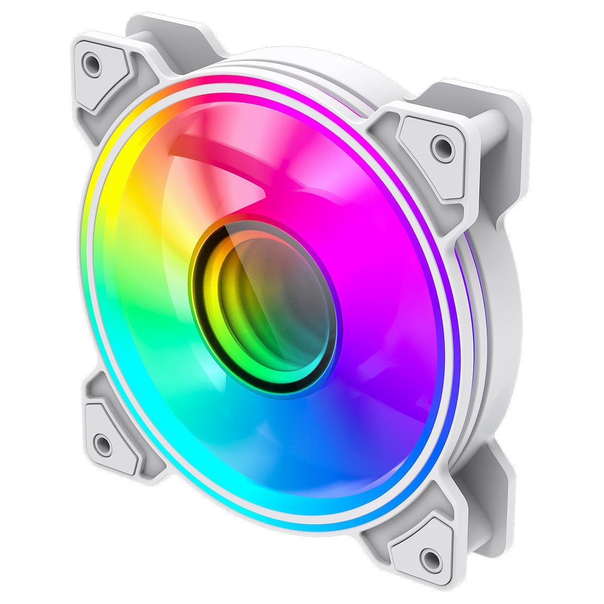 GameMax Infinity 120mm ARGB Dual-Ring White Fan ‎GMX-INFINITY-FNW