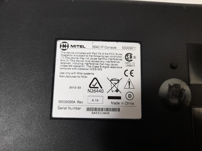 Mitel 5540 50005811 IP Console - Missing Phone Handset