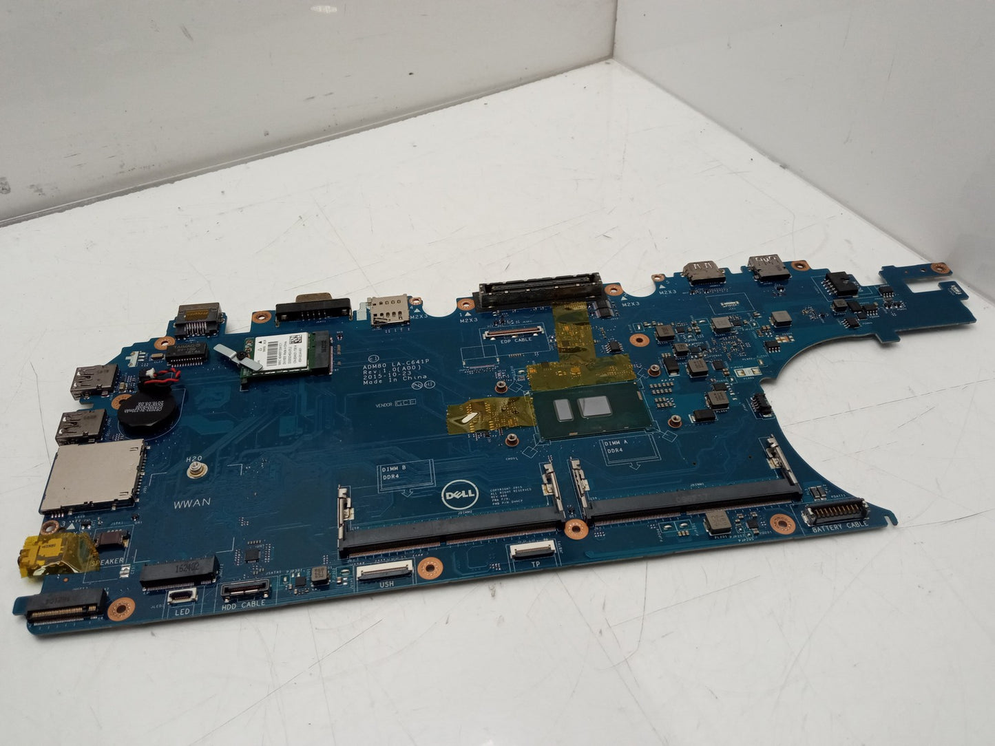 Dell Latitude E5570 Laptop Motherboard i3-6100U 2.30 GHz CPU DDR4 0MJJCK MJJCK
