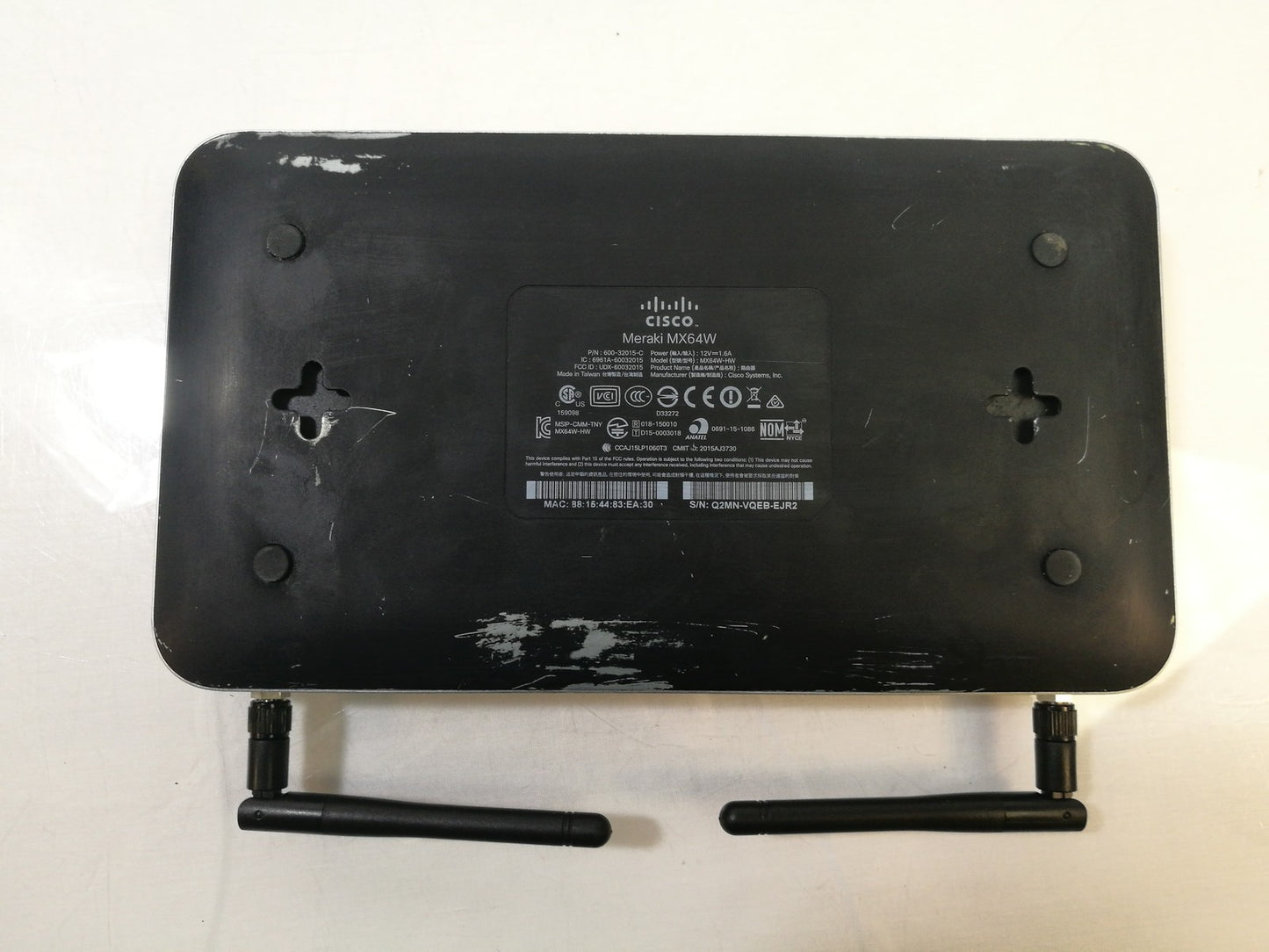 Cisco Meraki MX64W Wireless Cloud Managed Appliance Router - Unclaimed - No PSU