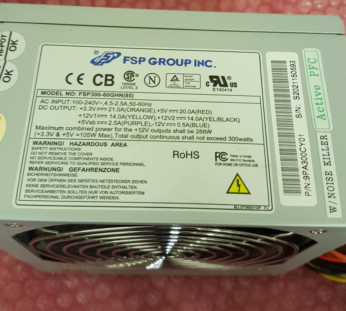FSP Group FSP300-60GHN(85) 300W Desktop PC Power Supply Unit 9PA300CY01