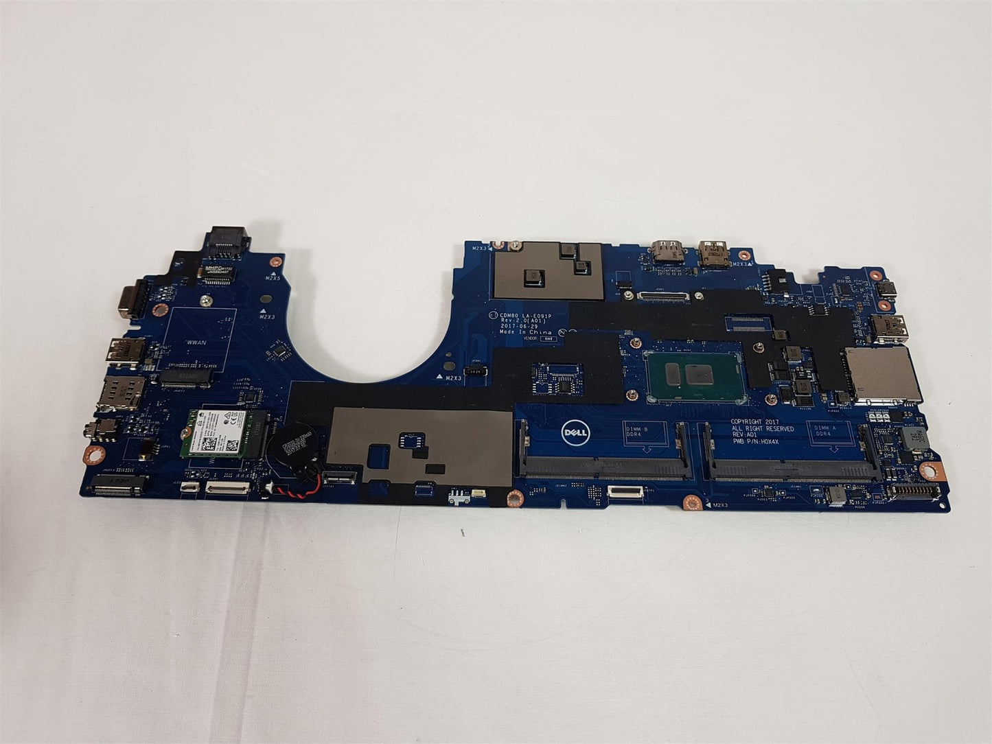 Dell Latitude 5580 Laptop Motherboard With i5-7200U 2.50 GHz CPU 025W0N 25W0N
