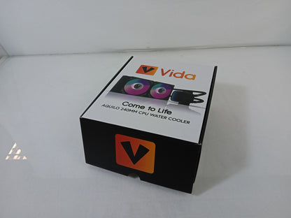 Vida AQUILO 240mm CPU Water Cooler Black AIO WC-VIDAQUILO240-BLK - No Fans
