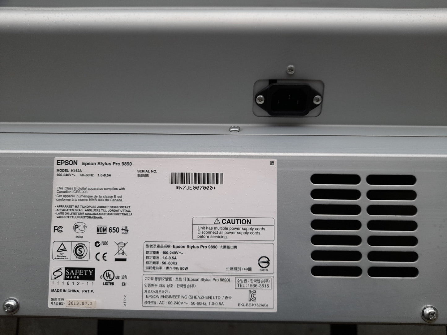 Epson Stylus Pro 9890 44 Inch Large Format InkJet Printer - K162A