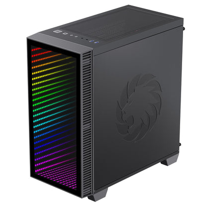 GameMax Mini Abyss ARGB mATX PC Black Gaming Case w/ Infinity RGB Front Panel