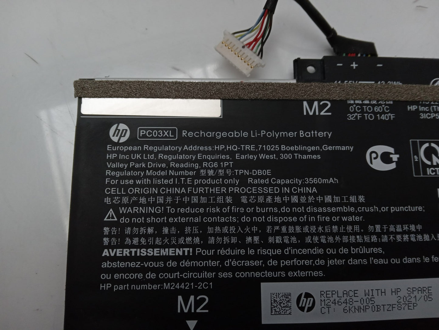 HP 43Wh 11.5V 3560mAh Replacement Laptop Battery PC03XL