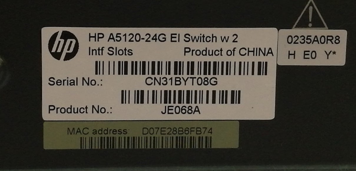 HP A5120-24G JE068A 24 Port Gigabit Network Switch - With Rack Ears