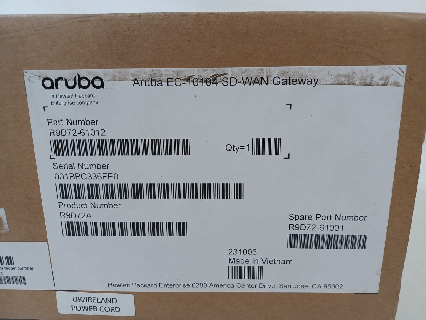 Aruba EdgeConnect EC-10104 SD-WAN Gateway - In Box
