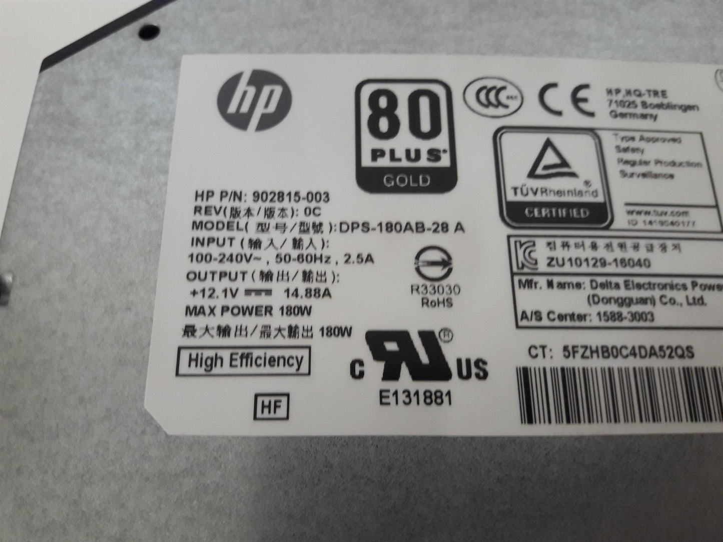 HP EliteOne 800 G3 AIO 180W Power Supply Unit 902815-003