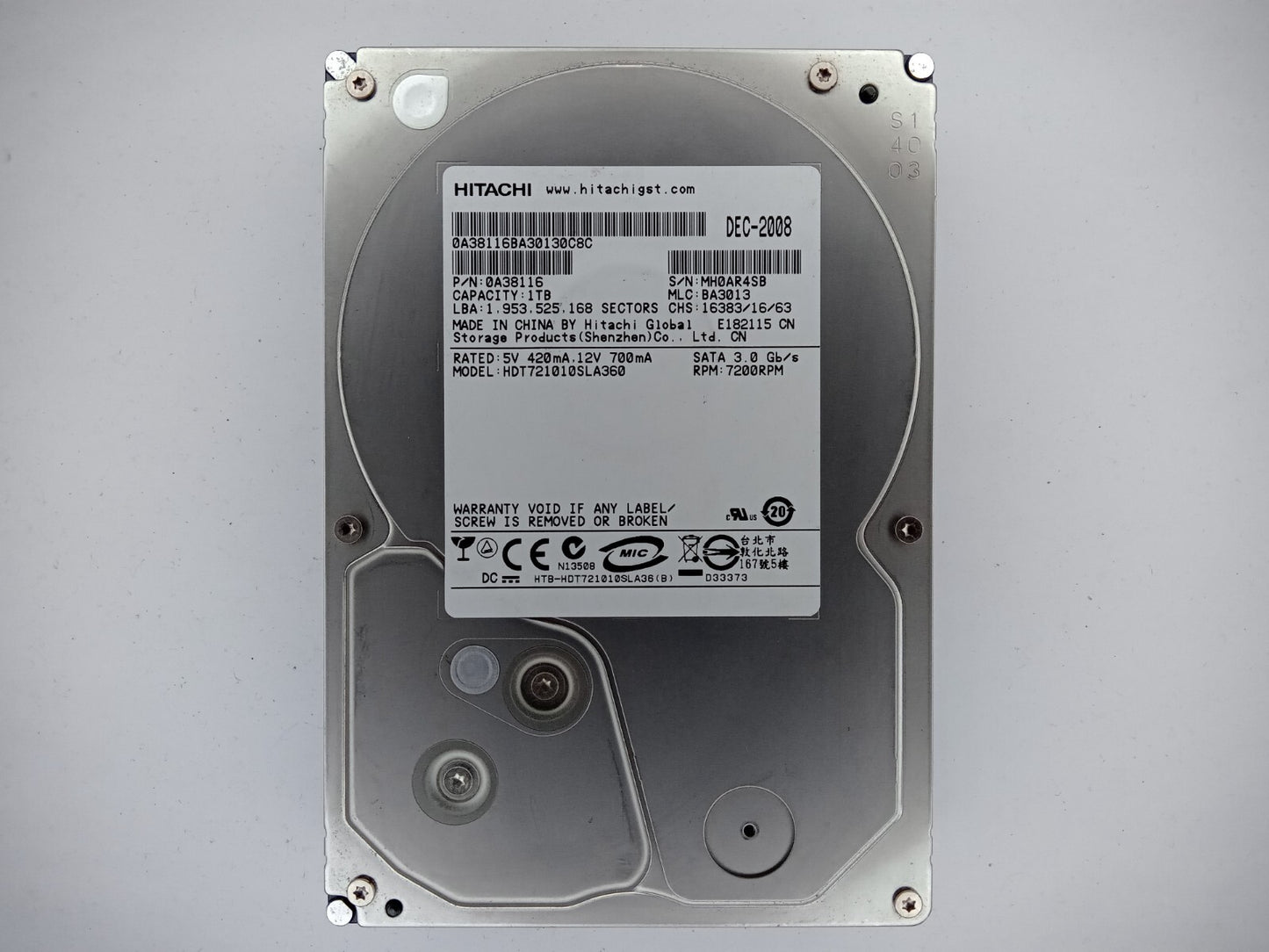 Hitachi Deskstar 7K1000.B HDT721010SLA360 1 TB 3.5" Desktop Hard Drive SATA