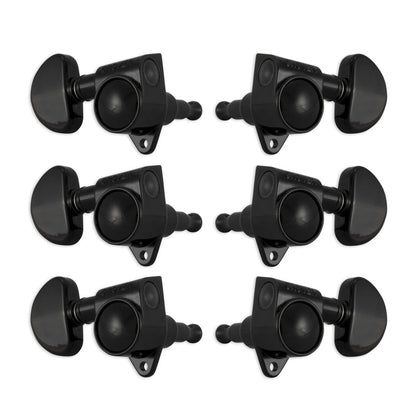 Grover Original Rotomatics Machineheads ~ 3+3 ~ Black Chrome