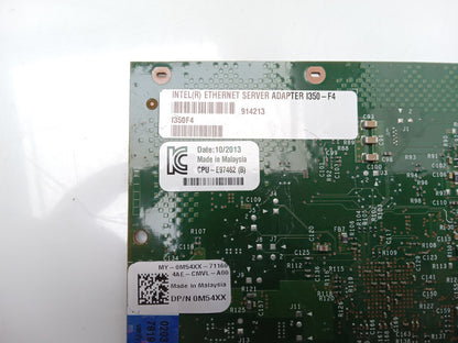 Intel I350F4 PCIe 4 Port SFP Ethernet Network Adapter Card I350-F4 0M54XX M54XX
