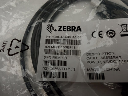 Job Lot 4x Zebra 12VDC 4.16A Power Cable CBL-DC-388A1-01