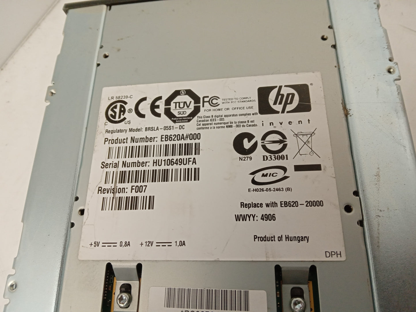 HP Quantum EB620-20000 DAT 72 36/72GB SCSI Tape Drive BRSLA-05SA-DC