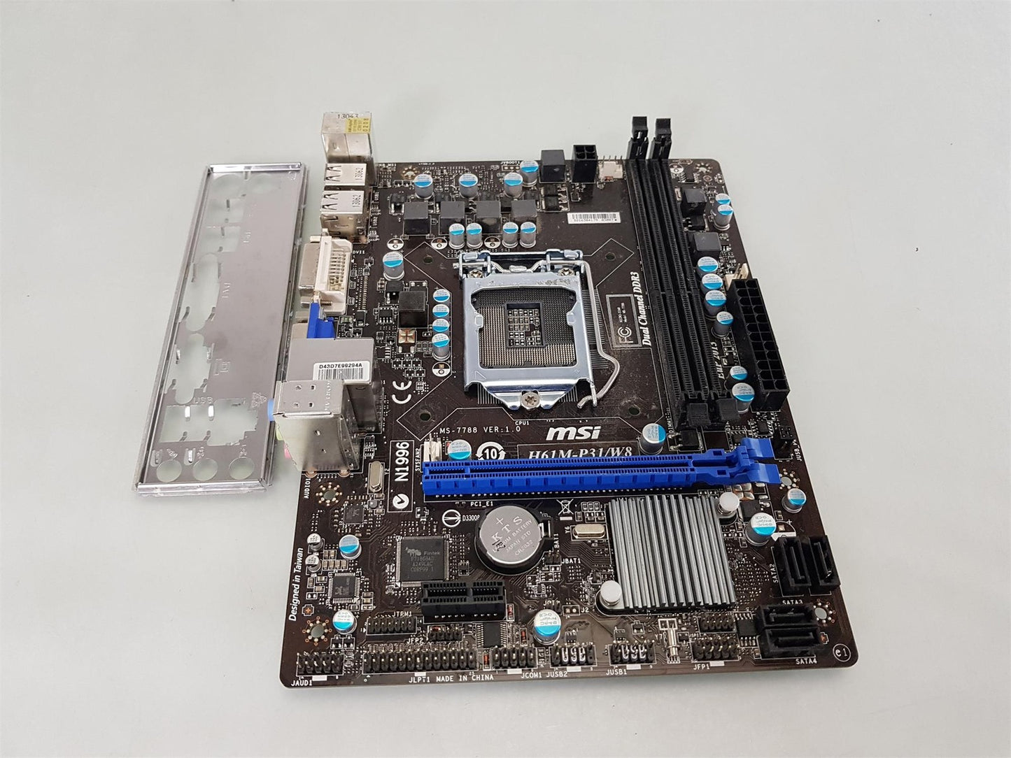 MSI H61M-P31/W8 Socket LGA1155 DDR3 Micro ATX Motherboard With I/O Shield