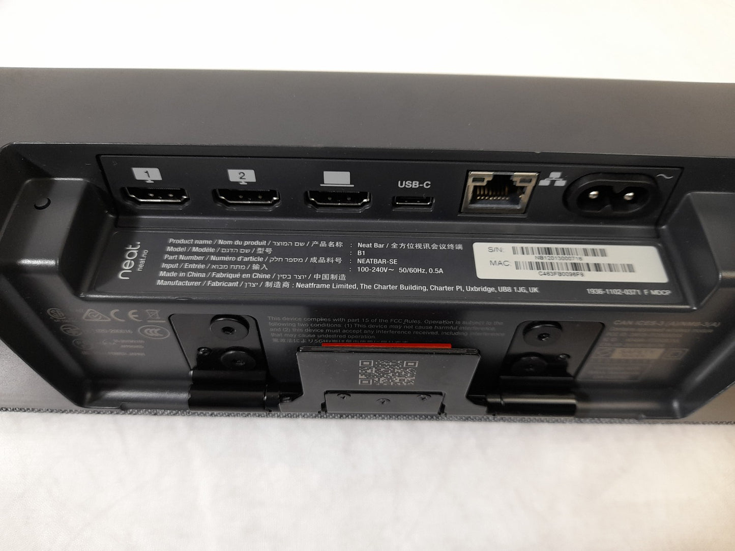 Neat Bar B1 Video Conferencing Camera Sound Bar - Unit Only