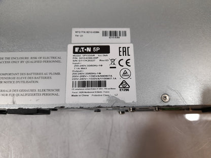 Eaton 5P1550IR 1550VA Line Interactive 1U UPS - No Batteries Or Faceplate