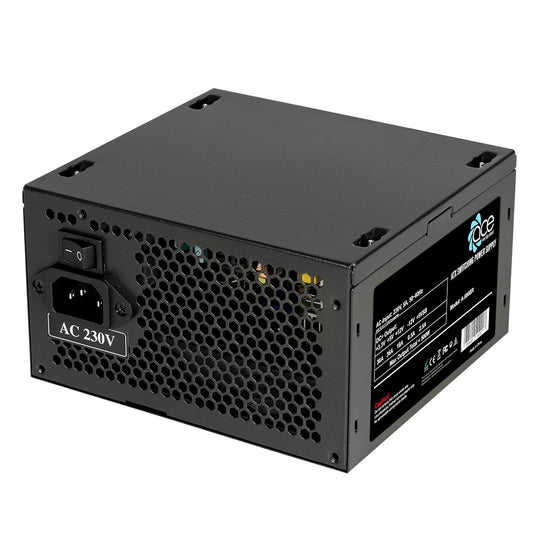 ACE 500W Black ATX Desktop Gaming PC - PSU Power Supply 120mm Red Cooling Fan