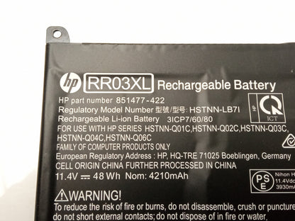 HP 48Wh 11.4V 4210mAh Replacement Laptop Battery RR03XL 851610-855
