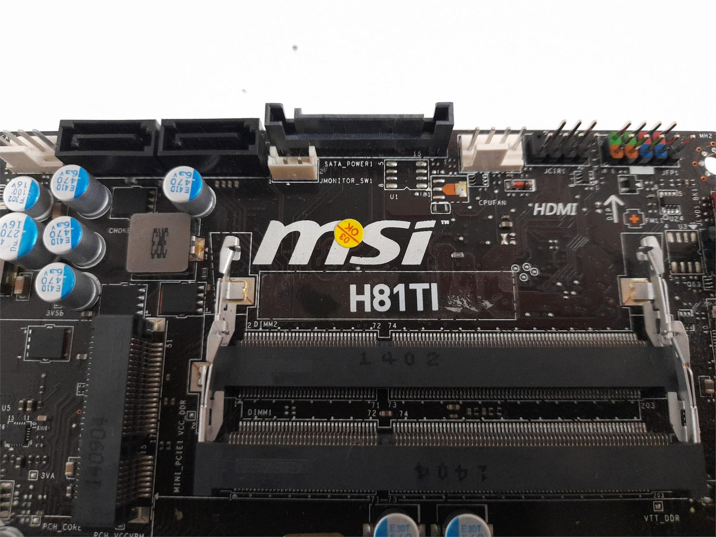 MSI H81TI DDR3 Socket LGA1150 Nano-ITX Motherboard With I/O Shield