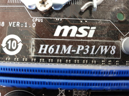 MSI H61M-P31/W8 Socket LGA1155 DDR3 Micro ATX Motherboard With I/O Shield