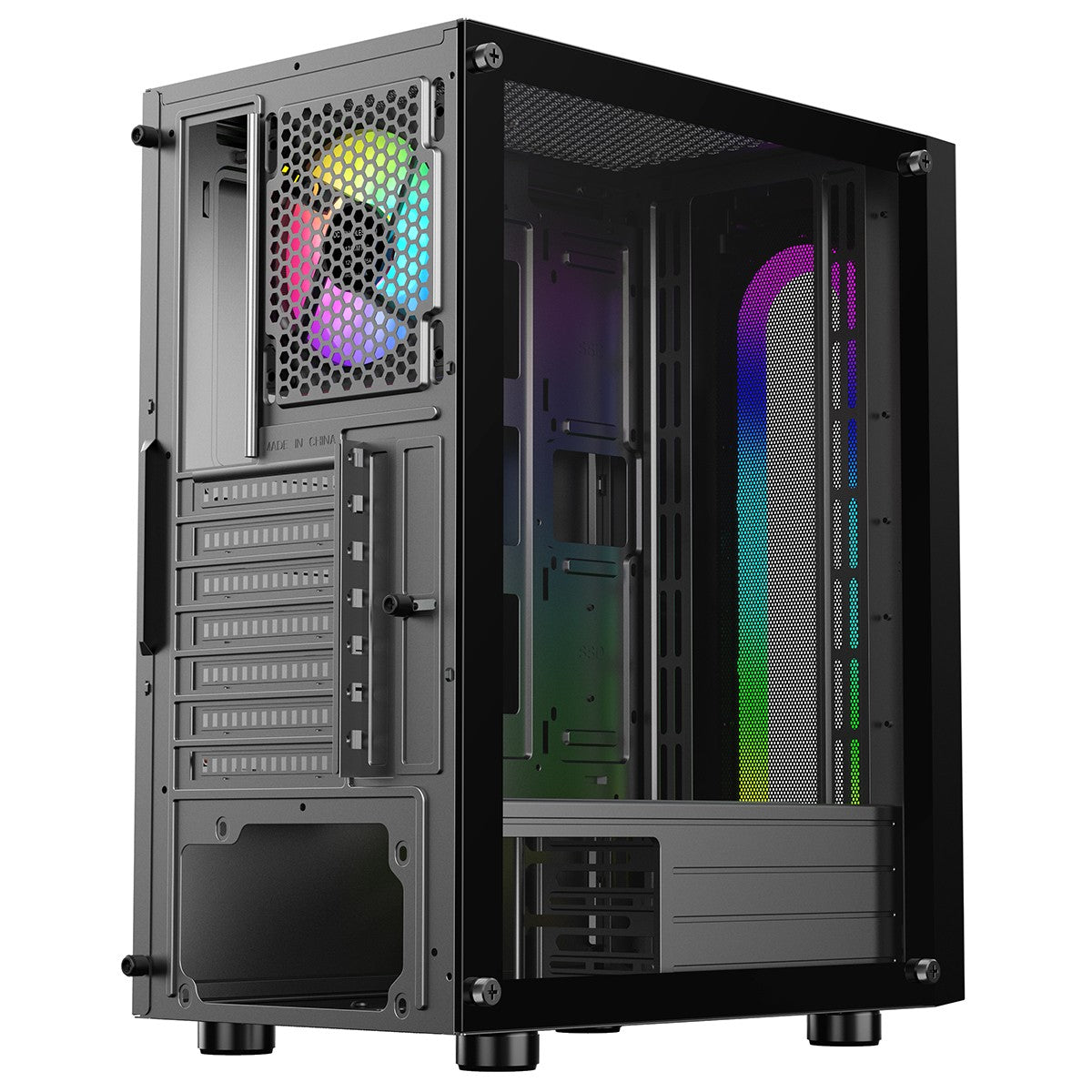 CiT Sauron Mid Tower Black ATX RGB PC Gaming Case CITSAURON