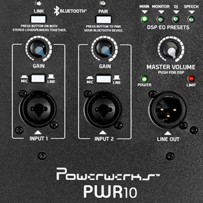 Powerwerks PWR10 10" High Power 600W Active Bluetooth Speaker