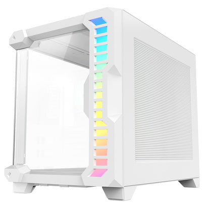 CiT Pro Android X Gaming Cube ATX Mid-Tower Dual Chamber White PC Computer Case