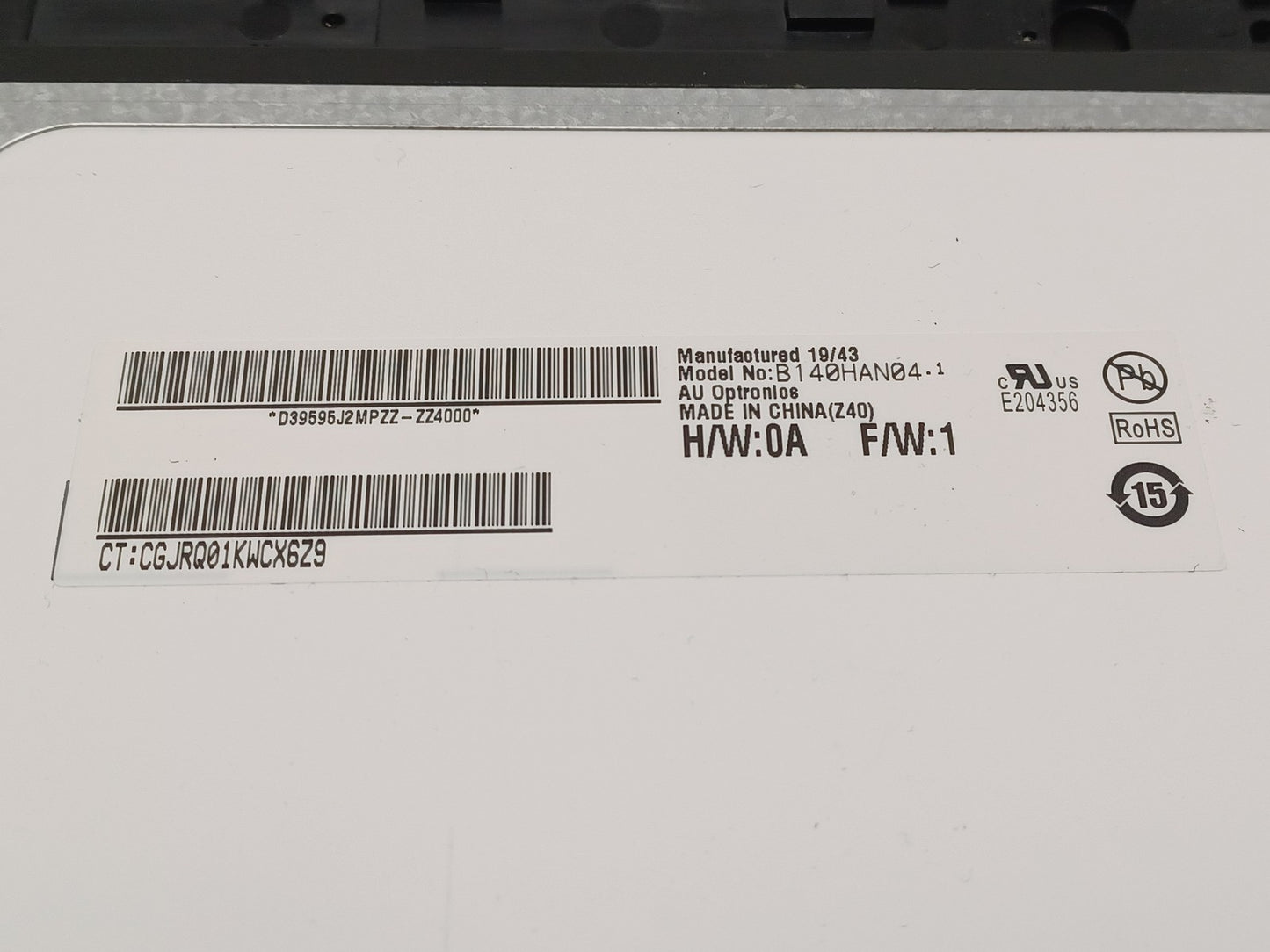 HP 14" Touch Screen Digitizer and LCD Display Panel L09386-110 B140HAN04.1