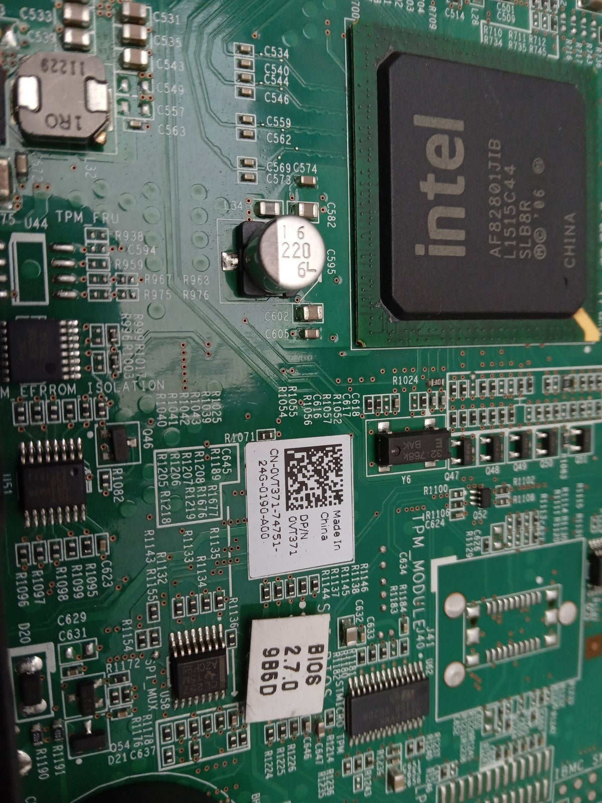 Dell PowerEdge R810 I/O Expansion Secondary Motherboard 0VT371 VT371