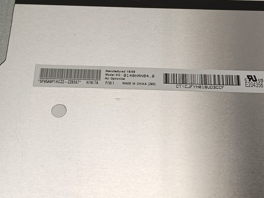 AU Optronics B140HAN04.8 14" Laptop LCD Display Screen