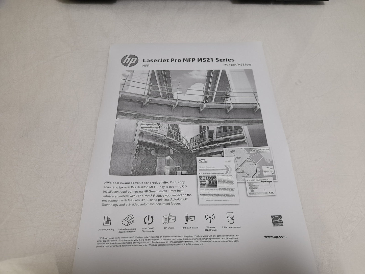 HP LaserJet Pro M521dw A4 Monochrome Multifunction USB LAN Laser Printer