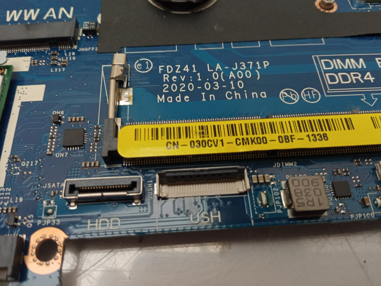 Dell Latitude 5410 Laptop Motherboard i5-10310U 1.70 GHz CPU DDR4 030CV1 030CV1