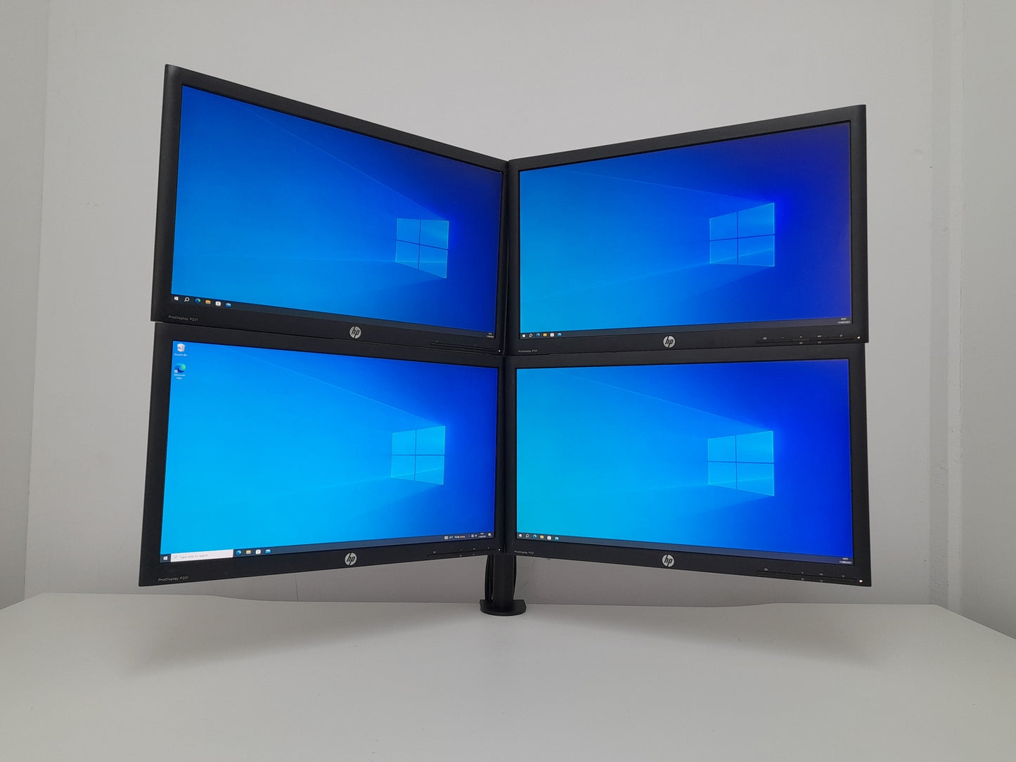 Quad Monitor Setup for Trading Gaming Home Office - 4 x 22in Monitors and Stand