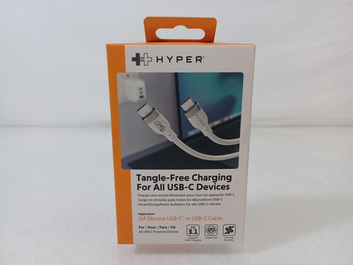 Targus HyperJuice 240W 1M Silicone USB-C to USB-C Tangle-Free Charging Cable