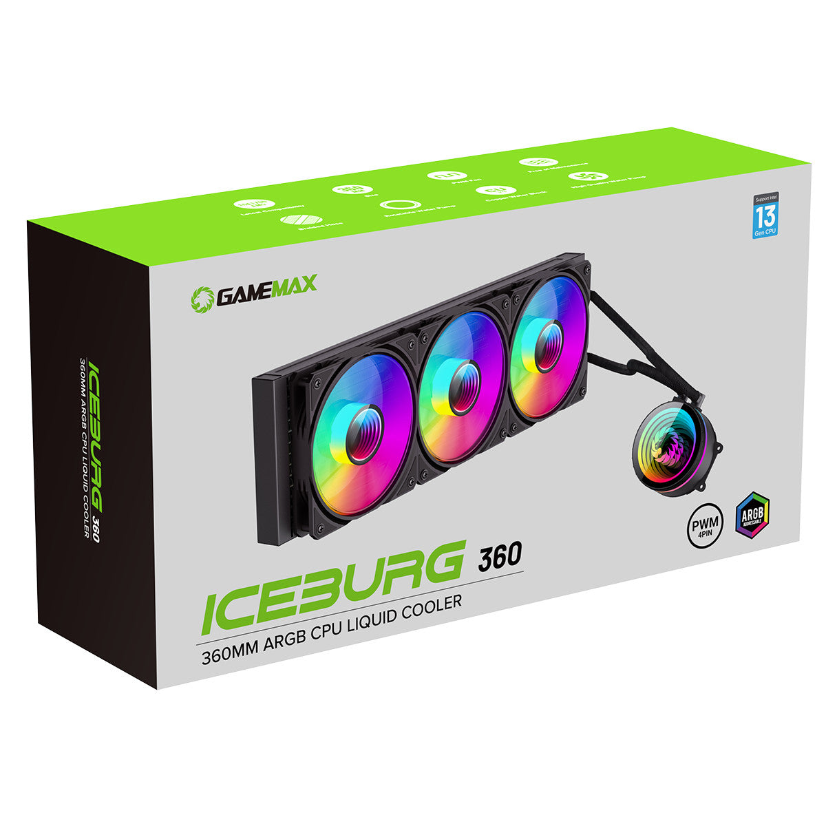 GameMax Iceburg 360mm AIO ARGB Water Cooler ‎GMX-ICB-360ARGB