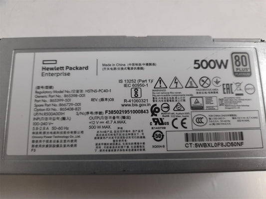 HP ProLiant DL380 GEN10 500W Server Power Supply Unit 865398-001 865399-501